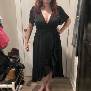 ModCloth Silky Ruffle Wrap Dress Size XL